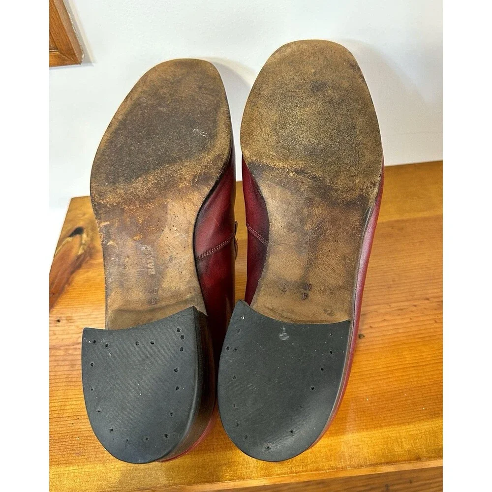 Vintage 1970s Bally Continentals Mens 10 B Swiss Leather Tassel Loafers Oxblood